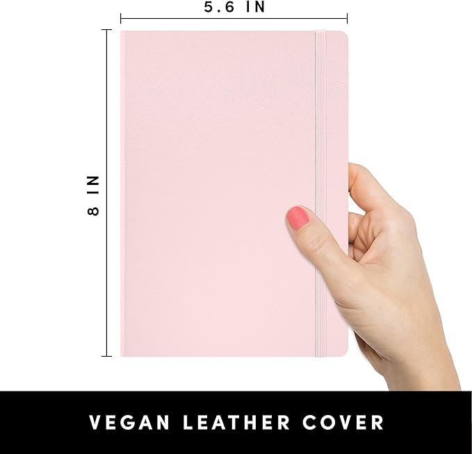 PAPERAGE Lined Journal Notebook, Hardcover Journal for Women & Men, 160 Pages, (5.6 in x 8 in), College Ruled Journaling Notebook for Work, School Supplies & Note Taking, (Blush)