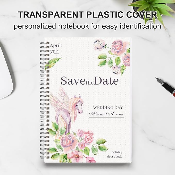 RETTACY Dotted Journal Notebook, 2-Pack, 160 Pages per Pack, B5 Medium Size (7.6'' × 10''), 100 GSM Thick Paper, Spiral-bound, Flexible Plastic Cover, for Journaling, Planning, Tracking