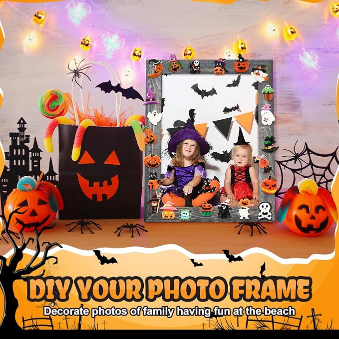 Giegxin 40pcs Halloween Resin Charms Halloween Decor Pumpkin Witch Hat Candy Corn Ghost Flatback Cabochon Accessories Cute Embellishment Bulk for Jewelry Cellphone Case Scrapbooking Headband DIY Craft