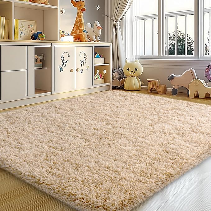 Mugorn Small Soft Shag Rugs for Bedroom, 4x6 Fluffy Area Rugs for Living Room