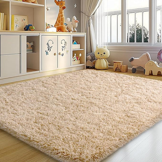 Mugorn Small Soft Shag Rugs for Bedroom, 4x6 Fluffy Area Rugs for Living Room