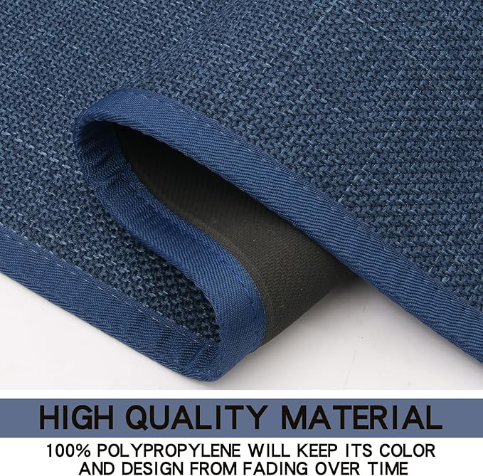 Kitchen Mat Set of 2 PCS, Cushioned Non Slip Rugs for Kitchen Floor, Absorbent Runner Comfort Standing Mats Washable for Kitchen, Office, Home (Dark Blue, 17.3"x47"+17.3"x30")