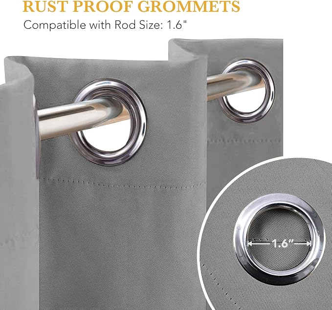 RYB HOME Blackout Thermal Insulated Curtains, Portable Curtain for Sliding Glass Door/Storage/Space Room Divider, Large Window Treatment Room Divider Panel, W80 x L84, Silver Grey, 1 Panel