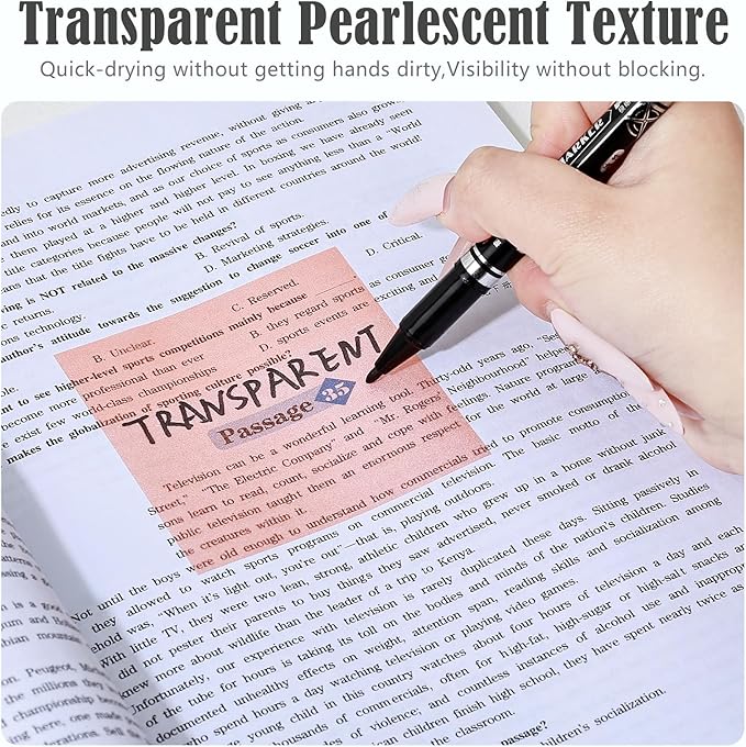 BAYTORY 240 Sheets Pop Paper Up Transparent Glitter Sticky Notes, 1Pc Double Maker Pen, Waterproof Self-Stick Note, 3 x 3 Colorful Self-Adhesive Note for Bible Accessories (Green & Yellow & Red)