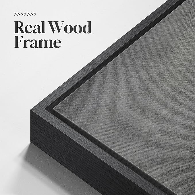 Framed Black and White Abstract Wall Art for Living Room, Large Set of 2 Minimalist Modern Canvas Prints for Walls, Seascape Horizon Pictures for Bedroom Dining Room Hallway Office Wall Decor 24x36 In