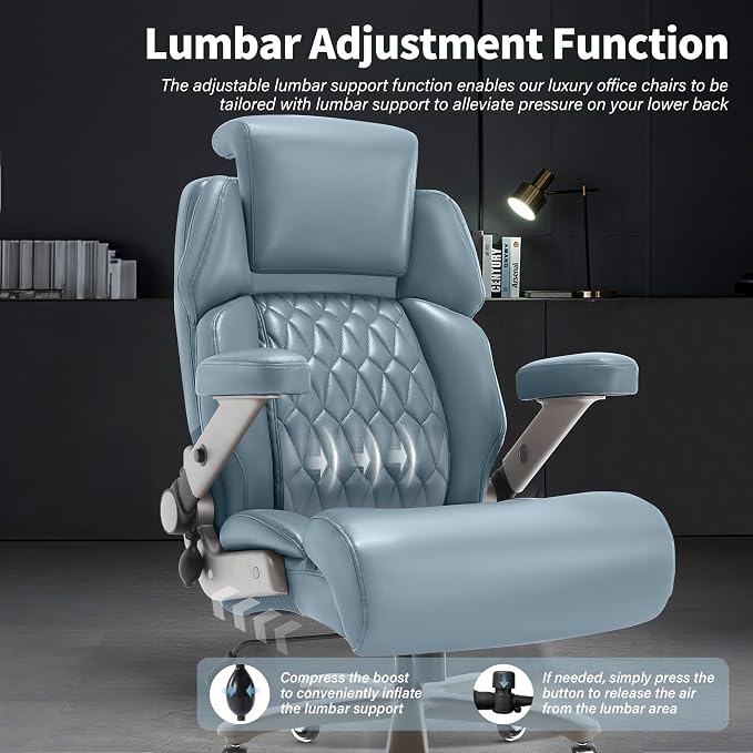 Big and Tall Office Chair 700lbs, Ergonomic High Back Computer Desk Chair | Adjustable Headrest&Lumbar Support, 3D Flip Arms, Large Wheels, Heavy Duty Metal Base, Thick Padded Wide Seat Executive Chair