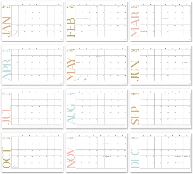 S&O Modern Large Desk Calendar from July 2026-December 2027 - Tear-Away Table Calendar 2026-2027 - Desktop Blotter - Academic Desk Planner - Desk Pad Large - 11x17in