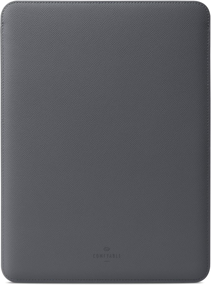Comfyable Laptop Sleeve 13 Inch Precisely Compatible with MacBook Air M5 2026 & MacBook Pro/Neo A18, Genuine Leather Cover Case, Dark Gray