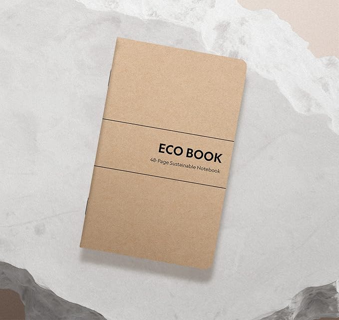Eco Books Small Pocket Notebook Pack – 3.5 x 5.5 In., 48Page Lined Paper Mini Notebooks Made with FSCCertified Recycled Paper – 80# Kraft Paper Cover, 60# Interior Pages – Kraft Paper Notebooks by