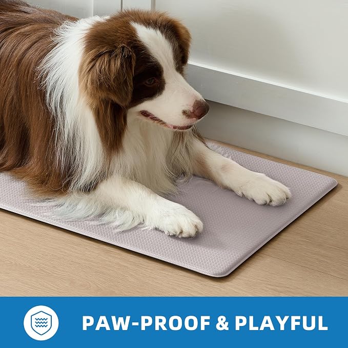 Kitchen Mats for Floor, [2PCS] Anti-Fatigue Kitchen Rugs, Ivory | Cushioned Comfort,Non-Slip Backing,Waterproof Surface,Soft Underfoot,Easy Clean,Kitchen Sink,Laundry Room,Standing Desk