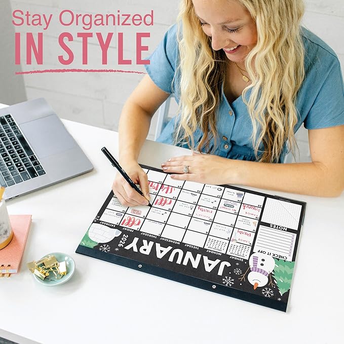 Hadley Designs Large Teacher Desk Calendar 2026-2027 - Desktop Calendar 2026, 18-Month Desk Calendars for Home, Office & Classroom, Cute Classroom Must Haves, Back to School Teacher Gifts