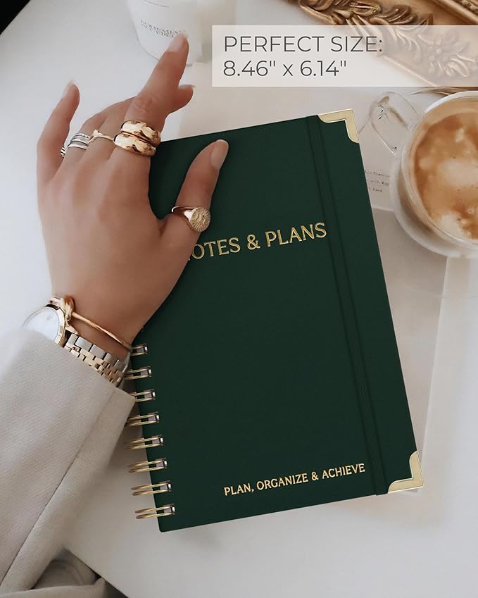 ZICOTO Aesthetic Daily Planner And Notebook With Hourly Schedule - Aesthetic Spiral To do List Notepad For Work/Home to Organize Tasks And Appointments - Stylish School/Office Supplies Book For Women