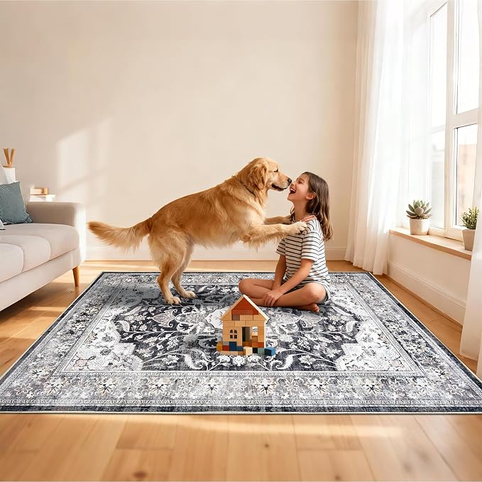 Office Chair Mat for Hardwood Tile Floor, 48"x60"Anti-Slip Under Desk Carpet Protector for Rolling Computer Chair Mat, Machine Washable Office Area Carpet (Chenille,Brown)
