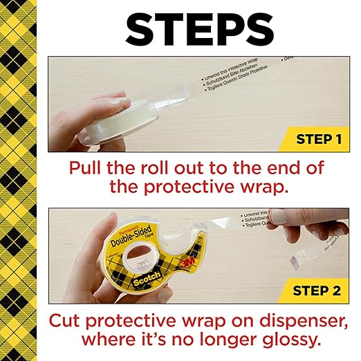 Scotch Double Sided Tape with Tape Dispenser, Office and School Supplies for Arts and Crafts, Alternative to Scrapbooking Tape, 0.5 in. x 400 in., 2 Rolls with Dispensers