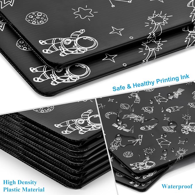 Black 6-Pack Desk Dividers for Students, Space Style Plastic Study Carrel Divider, Durable Testing Dividers for Classroom Teacher Supplies, Easy to Clean Privacy Shield Folder Boards for Student Desk