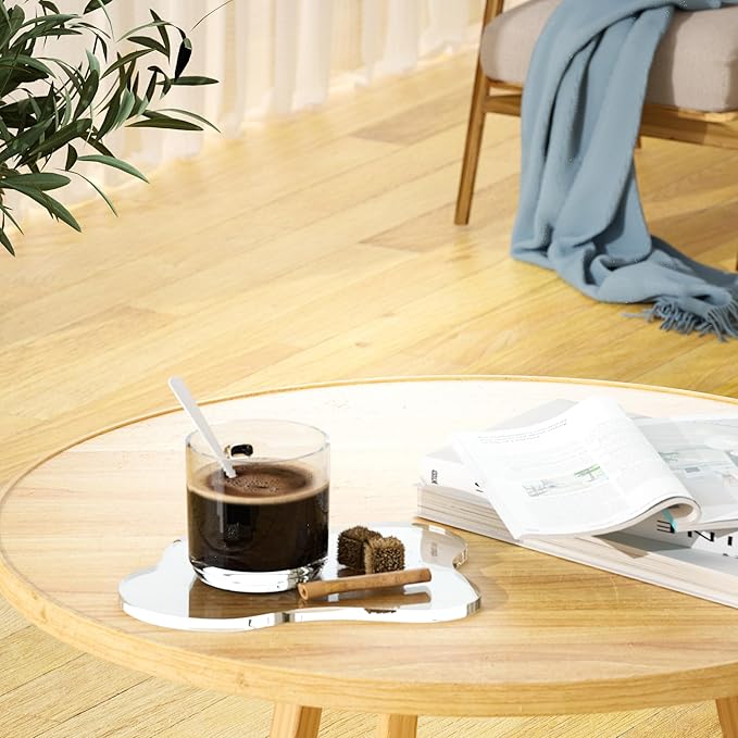 Acrylic 5Pcs/Set Coaster for Desk, Clear Bar Drink Coaster, Clear Cloud Shape Coffee Cup Coaster, Perfect for Tabletop Protection and Accessories Display.