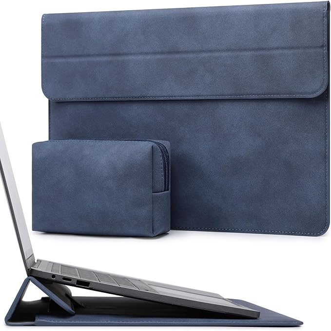 HYZUO 13 Inch Laptop Case Sleeve with Stand for 2026-2018 MacBook Air 13 M5 M4 M3 M2 M1, 2026 13" MacBook Neo, 2026-2016 MacBook Pro 13 M2 M1, iPad Pro/Air 13, Surface Pro 12-3, XPS 13, Navy Blue