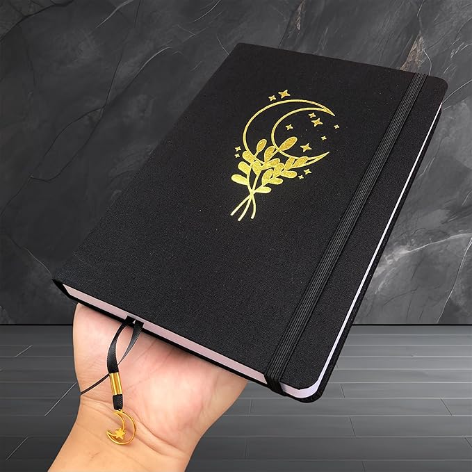 BUKE Dotted Notebook - Cotton Fabric Hardcover - 160gsm Thick Bamboo Paper - A5 Size Dotted Journal - 5x5mm DOT GRID Layout 160 Pages With Gift Box (BKC-1A)