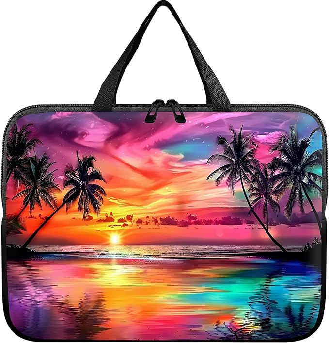 Universal Tablet Laptop Sleeve Case 10 inch, Summer Sunset Colorful Sky Slim Carrying Case Travel Laptop Bag Durable Handbag for 7 to 10-inch Laptops/Notebook/Kids Tablet/ipad/eBook Readers