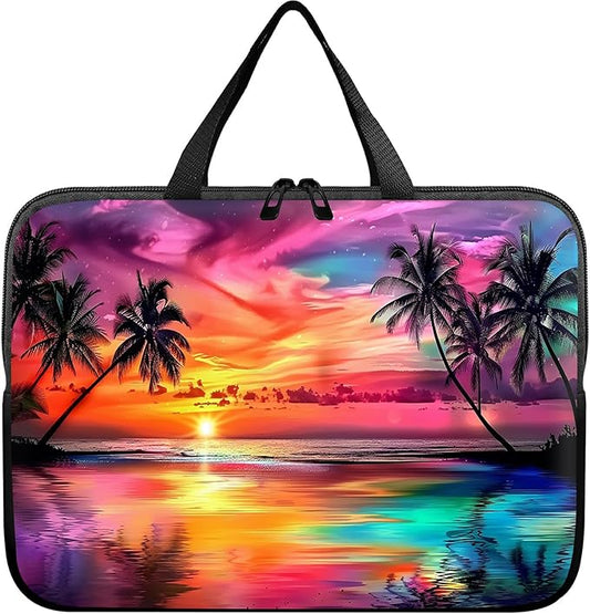 Universal Tablet Laptop Sleeve Case 10 inch, Summer Sunset Colorful Sky Slim Carrying Case Travel Laptop Bag Durable Handbag for 7 to 10-inch Laptops/Notebook/Kids Tablet/ipad/eBook Readers