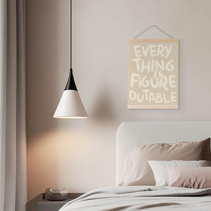 YQDEJ Beige Everything Is Figureoutable Inspirational Wall Art Poster Hanger Frame, Positive Affirmations Wall Decor, Motivational Wall Art for Home Office Classroom, 12x16 Inch