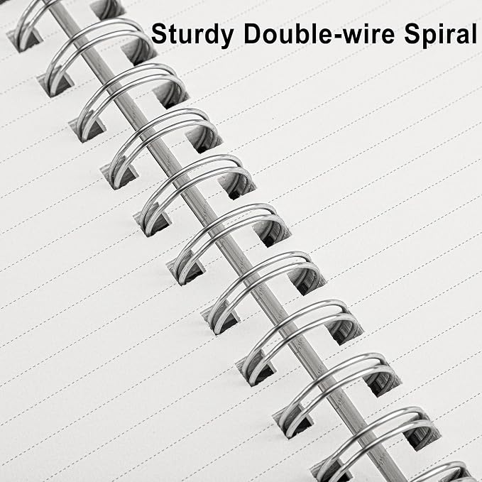 RETTACY Spiral College Ruled Notebook, 300 Pages, A4 Large Size (8.2" x 11.2"), for School, Work, Writing, Journaling, 100 GSM Thick Paper, Flexible Plastic Cover (Tiffani Blue)