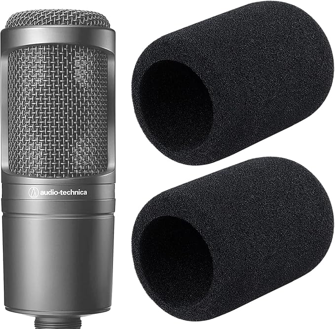 Audio-Technica AT2020 Pop Filter - 2 Windscreens for AT2020 & AT-2035 Microphones (Black)