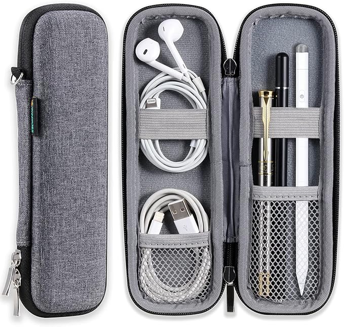Small Pencil Case Holder for Pencils,Hard Pen Case for Executive Fountain Pens,Ballpoint Pens-Grey