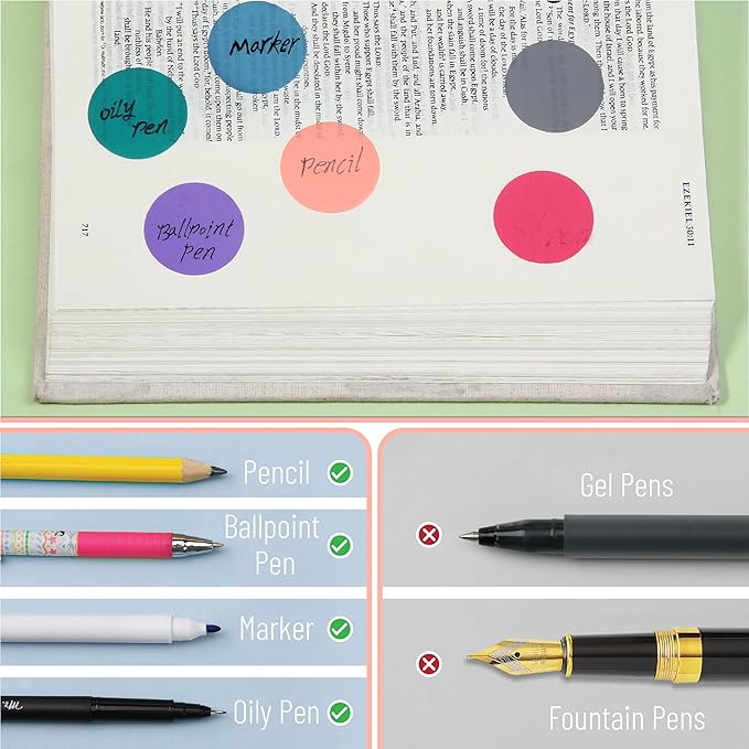 Mr. Pen- Transparent Sticky Note Set, 560Sheets, Colorful, Round Transparent Sticky Notes Set, Stocky Notes for Bible Journaling