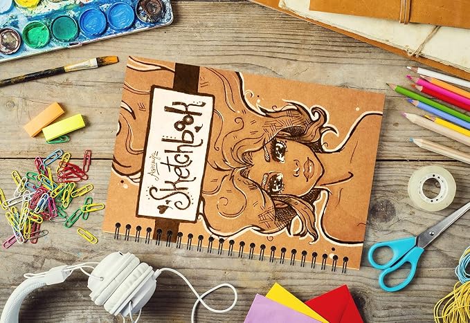 YOTNUS 150 Pcs A5 Spiral Notebooks Journal with Kraft Cover, 5x8 Inches, Ruled Lined Paper, for Work, Sketches, Study, Notes Taking, Gifts, Brown (150 PCS(Lined))