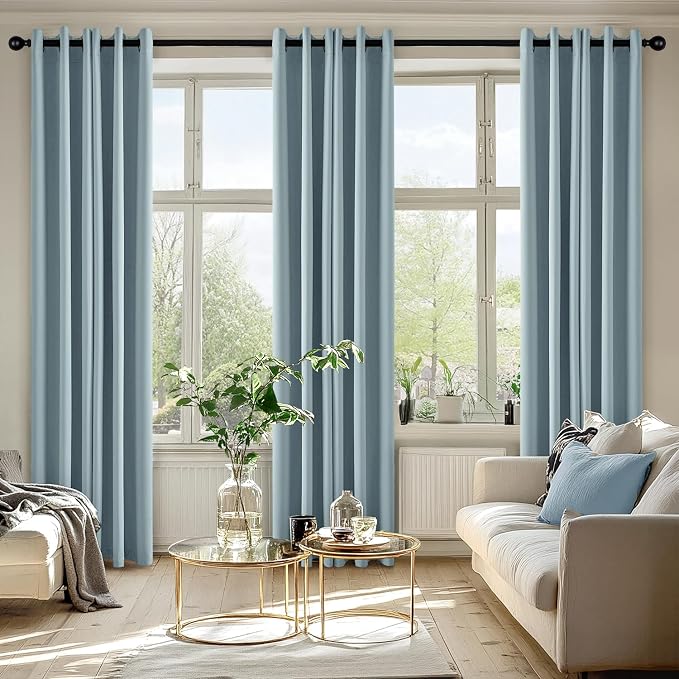 MIULEE Blackout Curtains for Bedroom Living Room 2 Panels, Thermal Insulated Room Darkening Drapes Grommet Noise Reducing Light Blocking Window Treatments 84 Inches Long 40x84 Inch Slate Blue