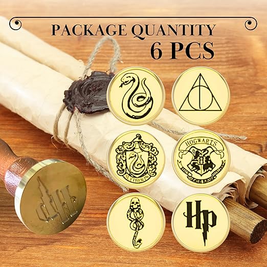 Wax Seal Stamp Kit - Sealing Stamp Set with Vintage Wooden Handle Seal Wax Stamp for Craft and Gift Vintage Wax Envelope Seal Press Heads and Hand for Adults