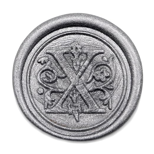 Medieval Initial Alphabet Sealing Wax Stamps, Brass Head Wooden Handle, for Thanksgiving Card/Envelope/Gift Wrap/Wedding Engagement Party Invitation -Letter X