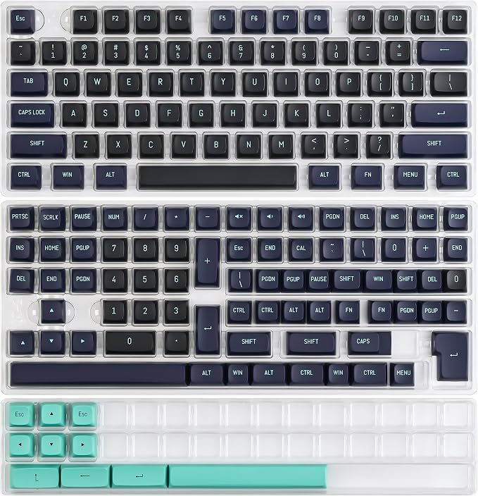 Guffercty kred 160 Keys CSA Keycap PBT Double-Shot Ball Shape Custom Keycaps Set with 6.25u/7u Spacebar for ANSI & ISO Layout Cherry MX Gateron Kailh Switches(Shark-CSA)