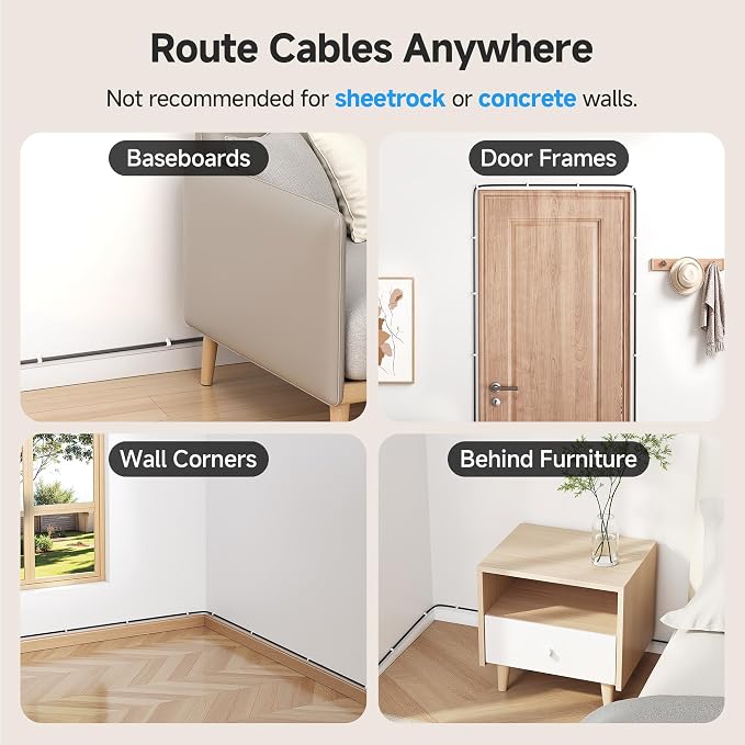 Cable Matters 200-Pack Nail-in Cable Clips, Cord Organizer, 7mm / 0.27 in. | For Cables Up to 7mm OD, Integrated Nails, Storage Container Included, Wall Clips for Baseboards and Wood Trim