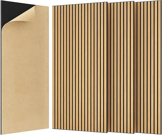 TONOR 4 Pack Large Acoustic Panels,47.2" X 23.6" X 0.35" Acoustical Wall Panel, Self-Adhesive Sound Proof Panels, Decorative Soundproof Wall Panels for Echo Absorption for Home Studio Office, Oak