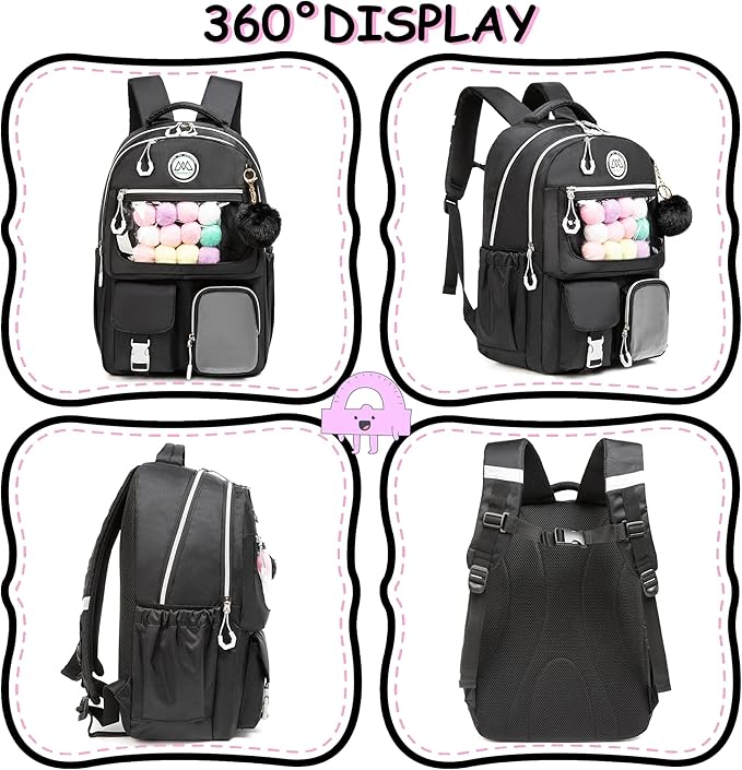 Cute Backpack for Girls Aesthetic Backpack School Backpack for Girls Backpack with Lunch Box Back to School Supplies
