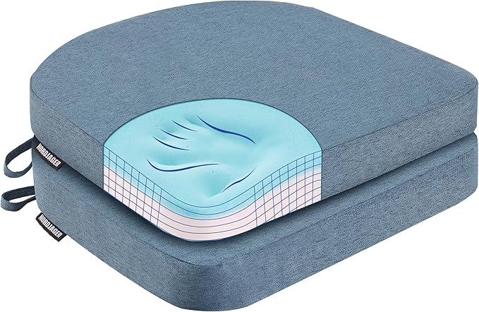 Nordjager Chair Cushions for Dining Chairs, 2 Pack Memory Foam Cushion | 2.5" Thick Chair Cushion; Waterproo Surface with 17" x 16" Size for Kitchen & Dining Chairs, Secure Ties and Washable Cover.