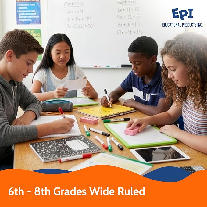 EPI Essentials Bulk School Supplies for Kids – 6th to 8th Grade School Supply Packs – Wide-Ruled Bundle with Classroom-Ready Standard List Essentials – 120 Boxes per Pallet