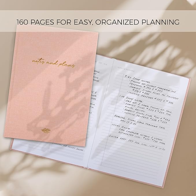 Aesthetic Daily Planner And Notebook With Hourly Schedule - Modern Hardcover To do List Notepad to Easily Organize Your Work Tasks And Appointments - The Perfect Book for School & Office Supplies