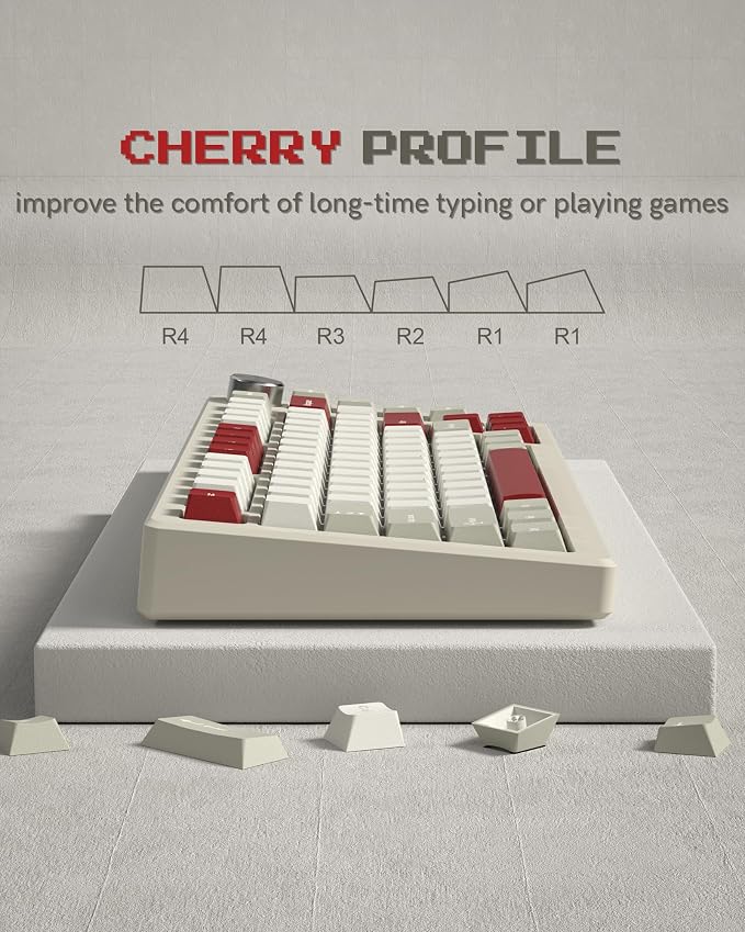 PBT Keycaps Set, Doubleshot 139 Key Caps,Cherry Profile Custom Keycap for 61/64/68/84/87/100/104/108 Mechanical Keyboard, Compatiability for 60 65 75 100 Percent Keyboads (Retro Gray)