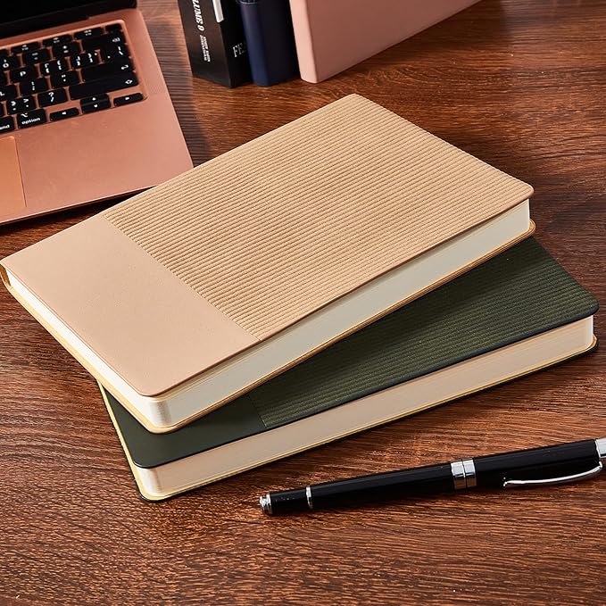 Lined Journal Notebook for Work College Ruled Note Book 5.79"x8.27" A5 PU Leather Daily Journaling 216 Pages for Women Men Writing Home School Supplies Business (Dark Blue)