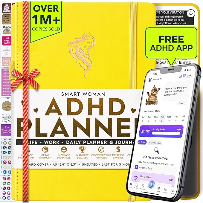 90-Day Goal Planner with Daily Journal, Gratitude & Habit Tracker | ADHD Planner, Undated, Gratitude Journal for Women and Men, Manifestation Planner & Productivity