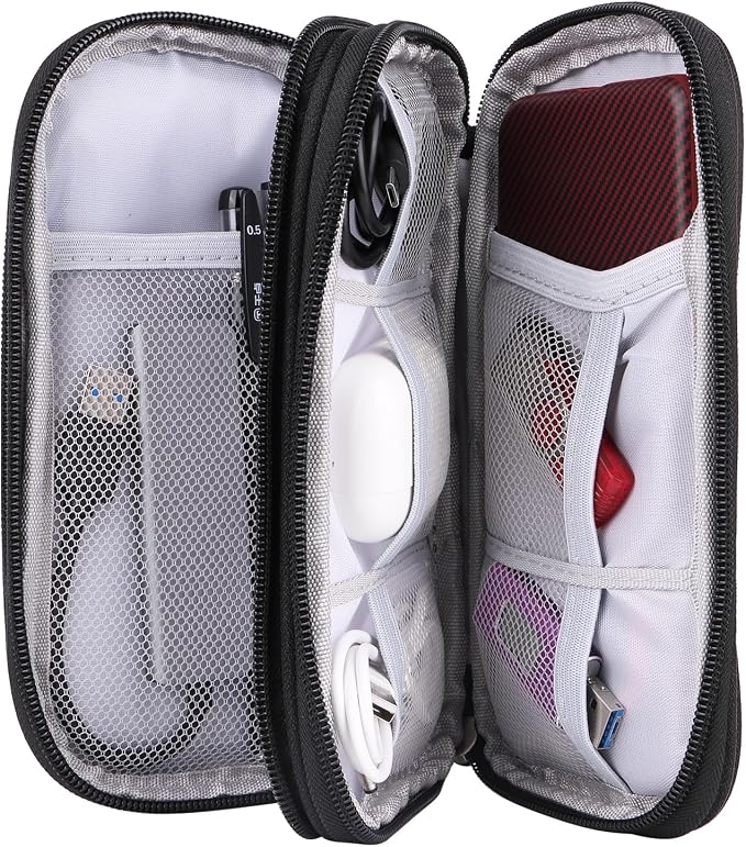 JIAKAI Travel Cable Organizer - Electronics Accessories Bag-Black