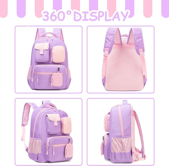 Cute Backpack for Girls Aesthetic Backpack School Backpack for Girls Backpack with Lunch Box Back to School Supplies