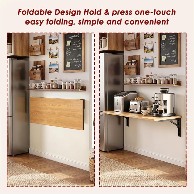 Need Wall Mounted Folding Table, Heavy Duty Fold Down Workbench, 47.2x20 Inch Heavy Duty Laundry Folding Table for Garage & Shed/Home Office/Laundry Room/Home Bar/Kitchen & Dining Room AC15BB(12050)