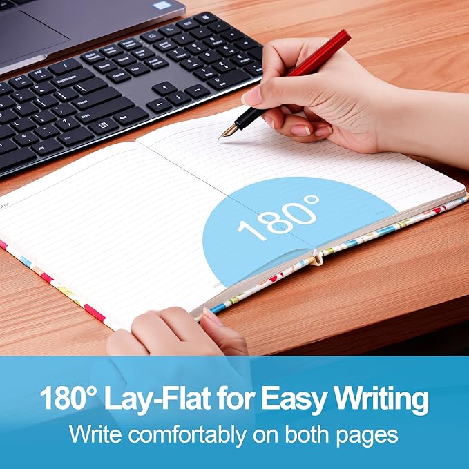 Lined Journal Notebook A5, College Ruled Hardcover Journal for Women, 160 Pages with 100gsm Thick Paper for Writing, Work, Notes & Journaling, Gift for Women, Tulip