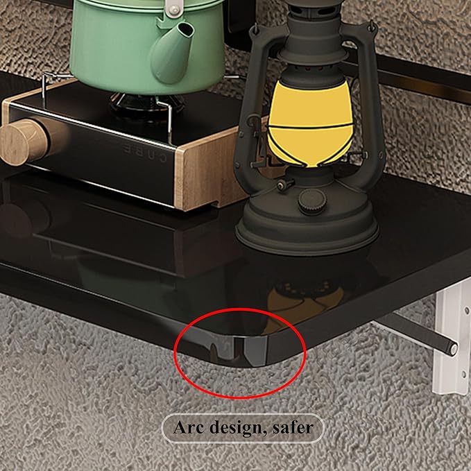 Wall Mounted Folding Table,floating desk for wall,folding wall desks for small spaces,hanging desk for Home Office Computer Workstation,Study Work Bench, Kitchen Dining (black, 31.5"×19.6"(80×50cm))