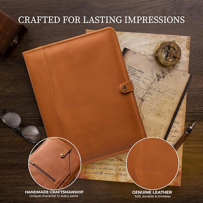 Leather Portfolio, Leather Binder with Pen, Leather Portfolio for Men and Women, Leather Padfolio, Leather Folder, Portfolio Binder, Business Portfolio Men and Women