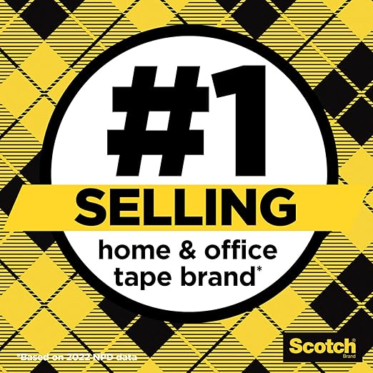 Scotch Double-Sided Tape, 1/2 in x 250 in (12.7 mm x 6.35 m), 3 Count (Pack of 12)